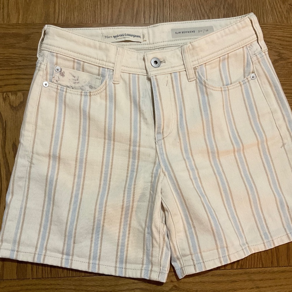 Anthropologie Pilcro Slim Boyfriend Striped Shorts